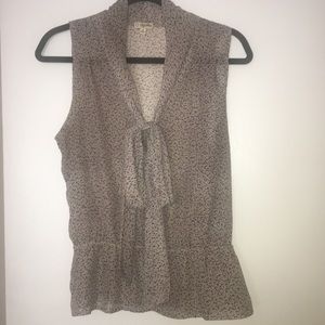 Lily White Sleeveless Bow Neck Blouse